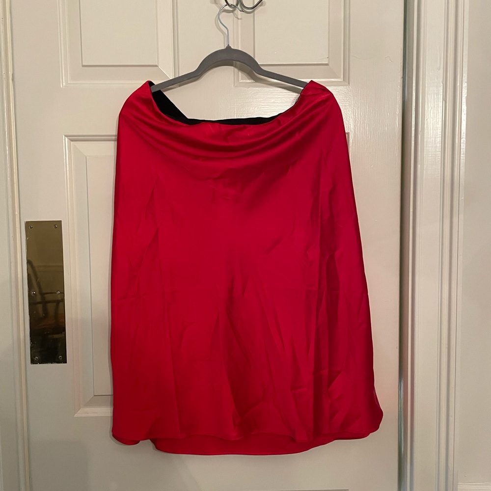 Red A-Line Knee-Length Cocktail Skirt